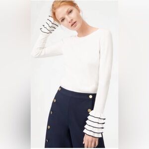 Club Monaco Ruffle sleeve lightweight sweater size XS